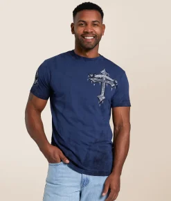 Tops|Graphic T-Shirts | Affliction Wicked T-Shirt Navy