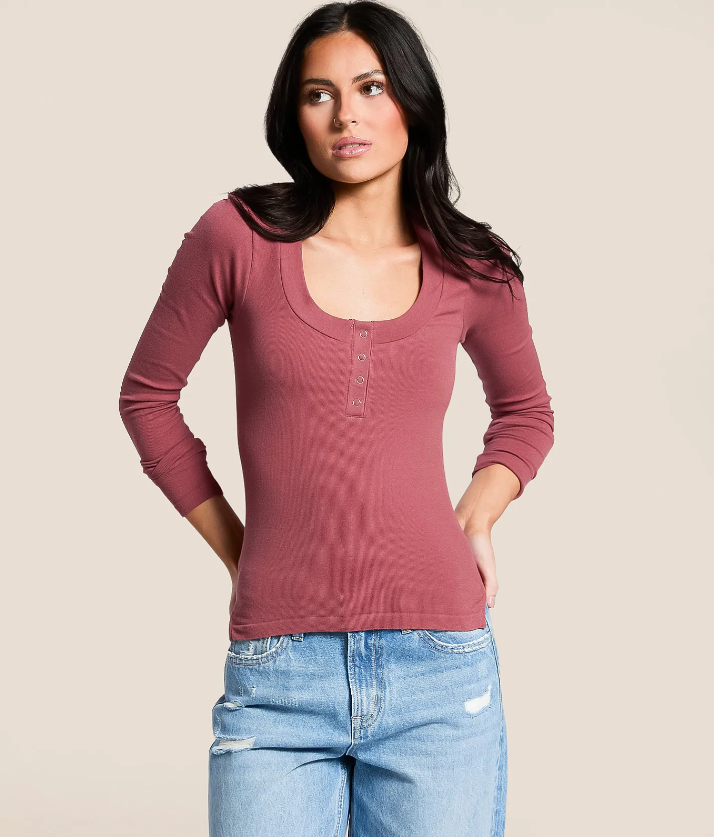 Tops | Free People Wide Awake Layering Top Crushed Berry