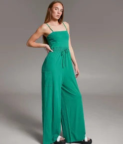 BKE Wide Leg Jumpsuit Green