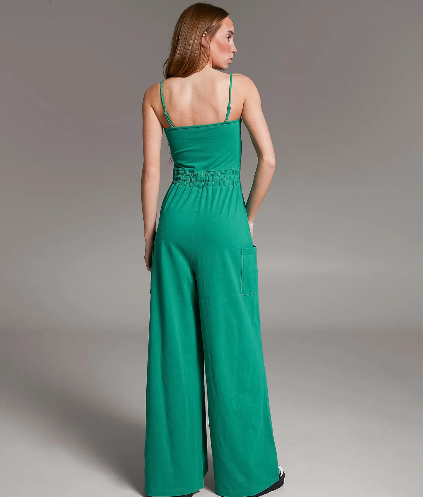 BKE Wide Leg Jumpsuit Green