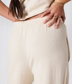 Bottoms | 33 Coastal Wide Leg Linen Blend Pant Oatmeal