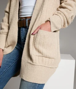 Tops | BKE Wide Ribbed Cardigan Sweater Beige