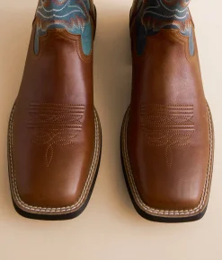 Shoes | Ariat Wilder Leather Cowboy Boot Luna Tan Forged Green