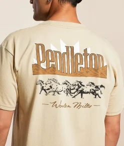Tops|Graphic T-Shirts | Pendleton Wild Horses T-Shirt Sand