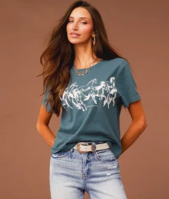 Tops | Sterling & Stitch Wild Horses T-Shirt Stargazer