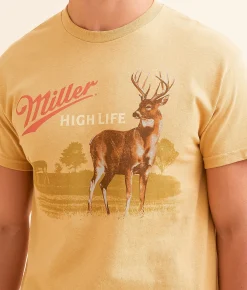 Brew City Wildlife Wander T-Shirt Old Gold Clearance