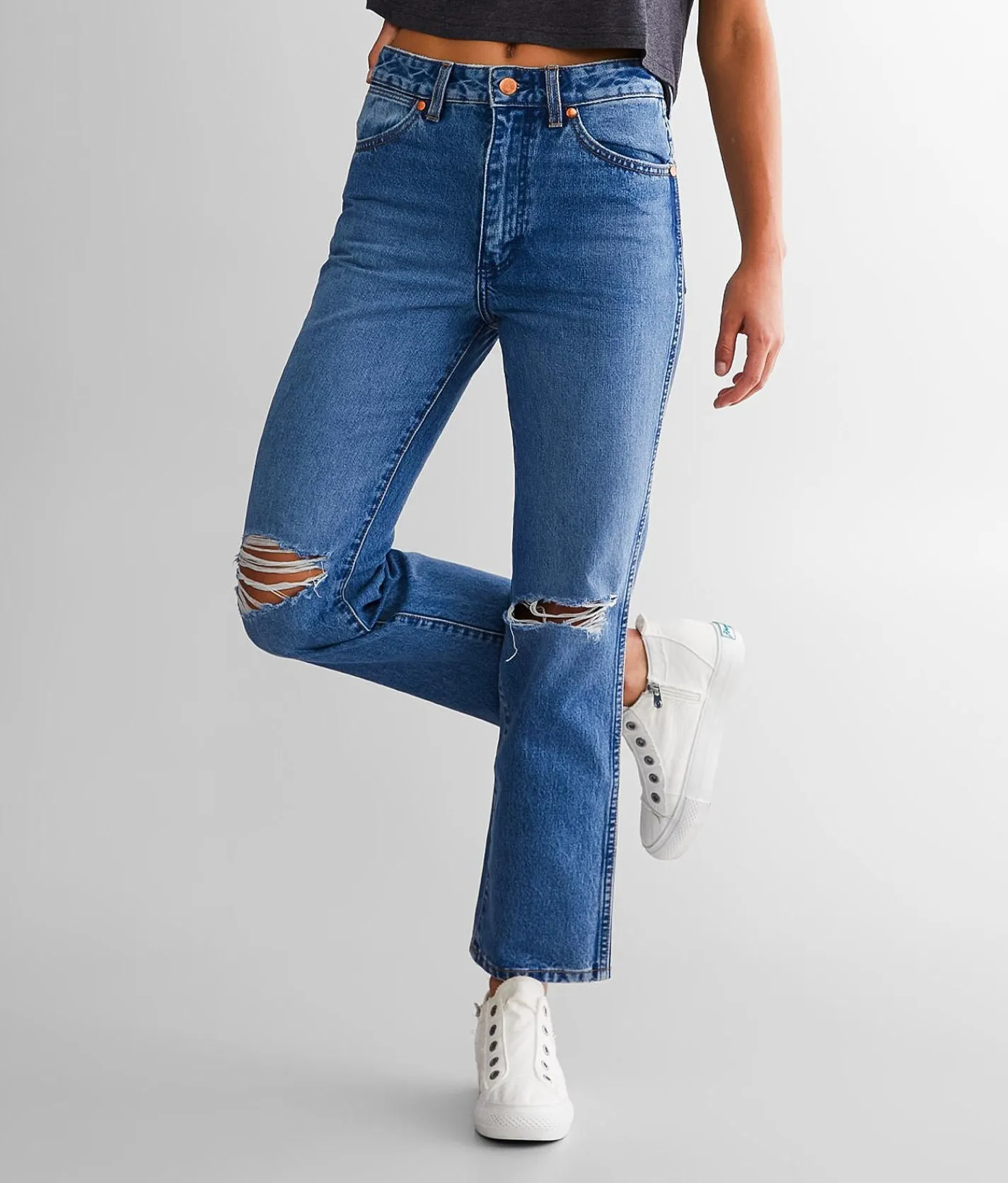 Wrangler® Wild West High Rise Straight Jean Patty Clearance