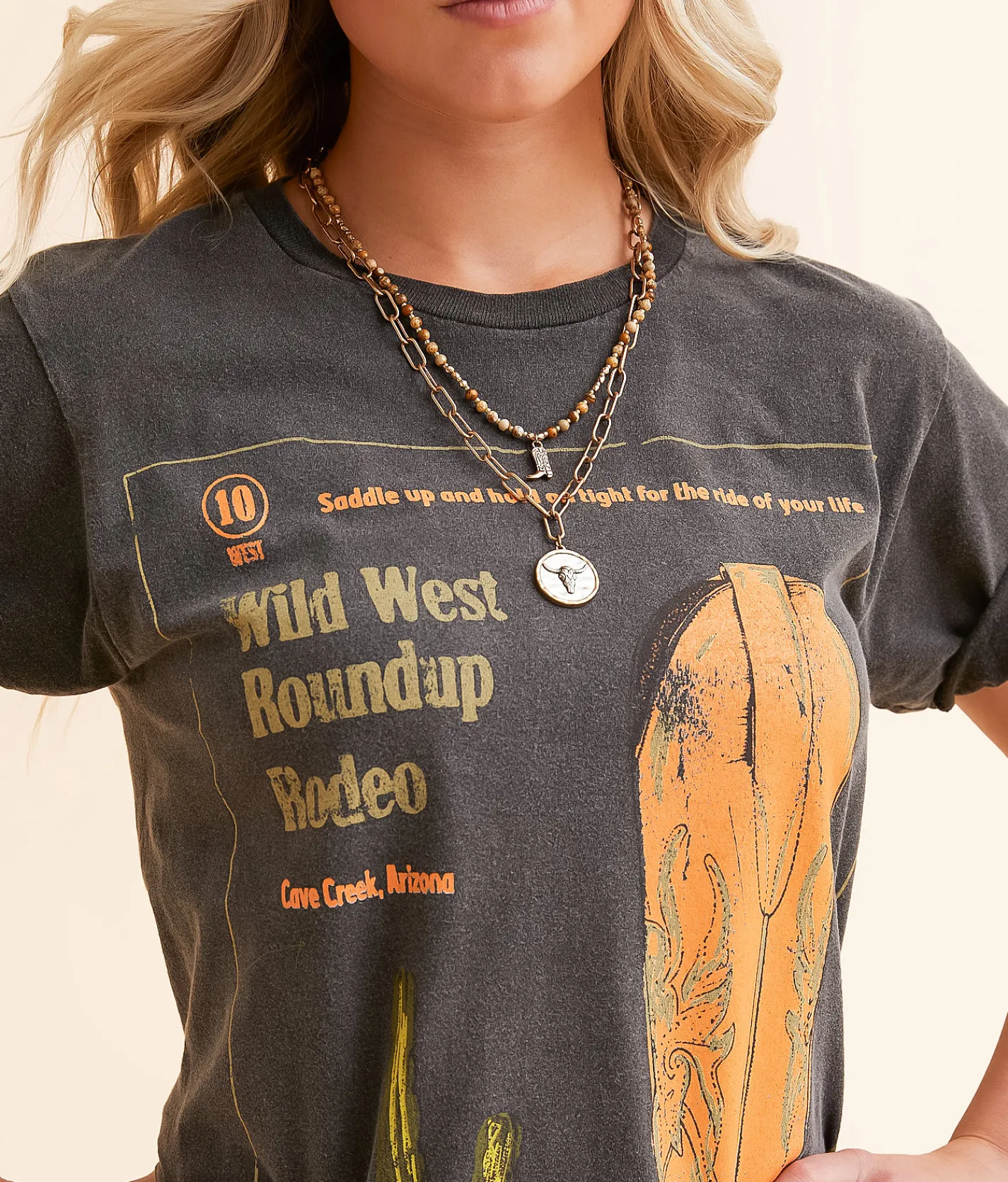 Tops | Ripple Junction® Wild West Roundup T-Shirt Washed Black