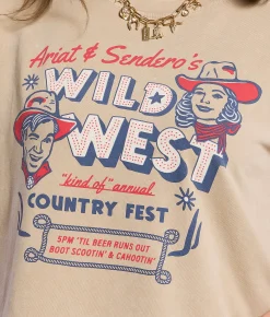 Ariat x Sendero Provisions Co. Wild West T-Shirt Savannah Tan Mineral Wash Hot