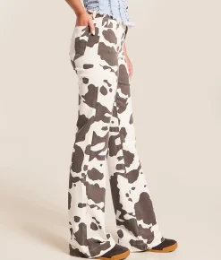 VERVET by Flying Monkey Willa Trouser Stretch Jean Cow Print Clearance