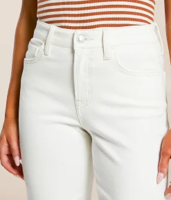 VERVET by Flying Monkey Willa High Rise Trouser Stretch Jean Ecru Discount