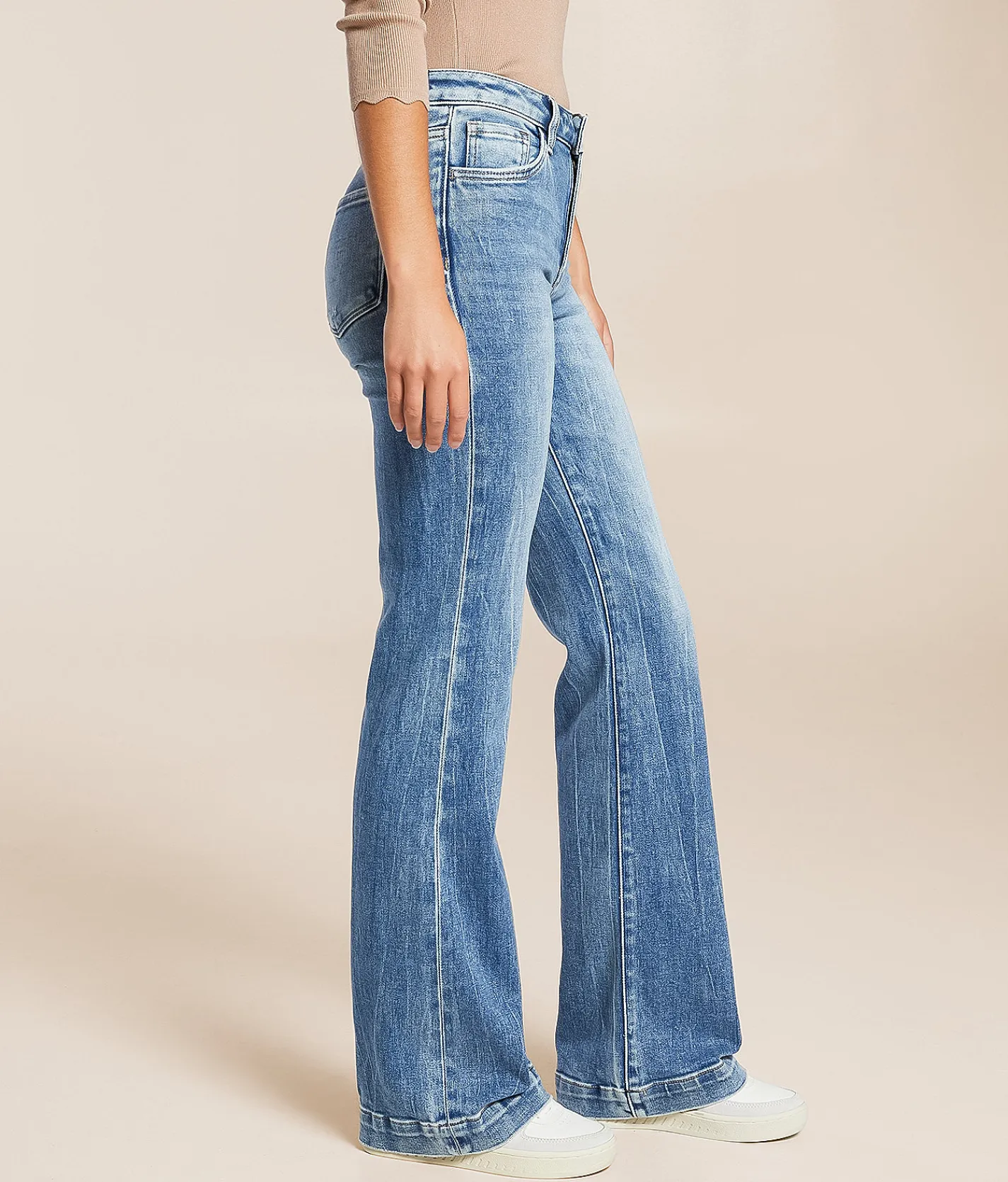 Jeans|Bottoms | VERVET by Flying Monkey Willa High Rise Trouser Stretch Jean Elegant Grace