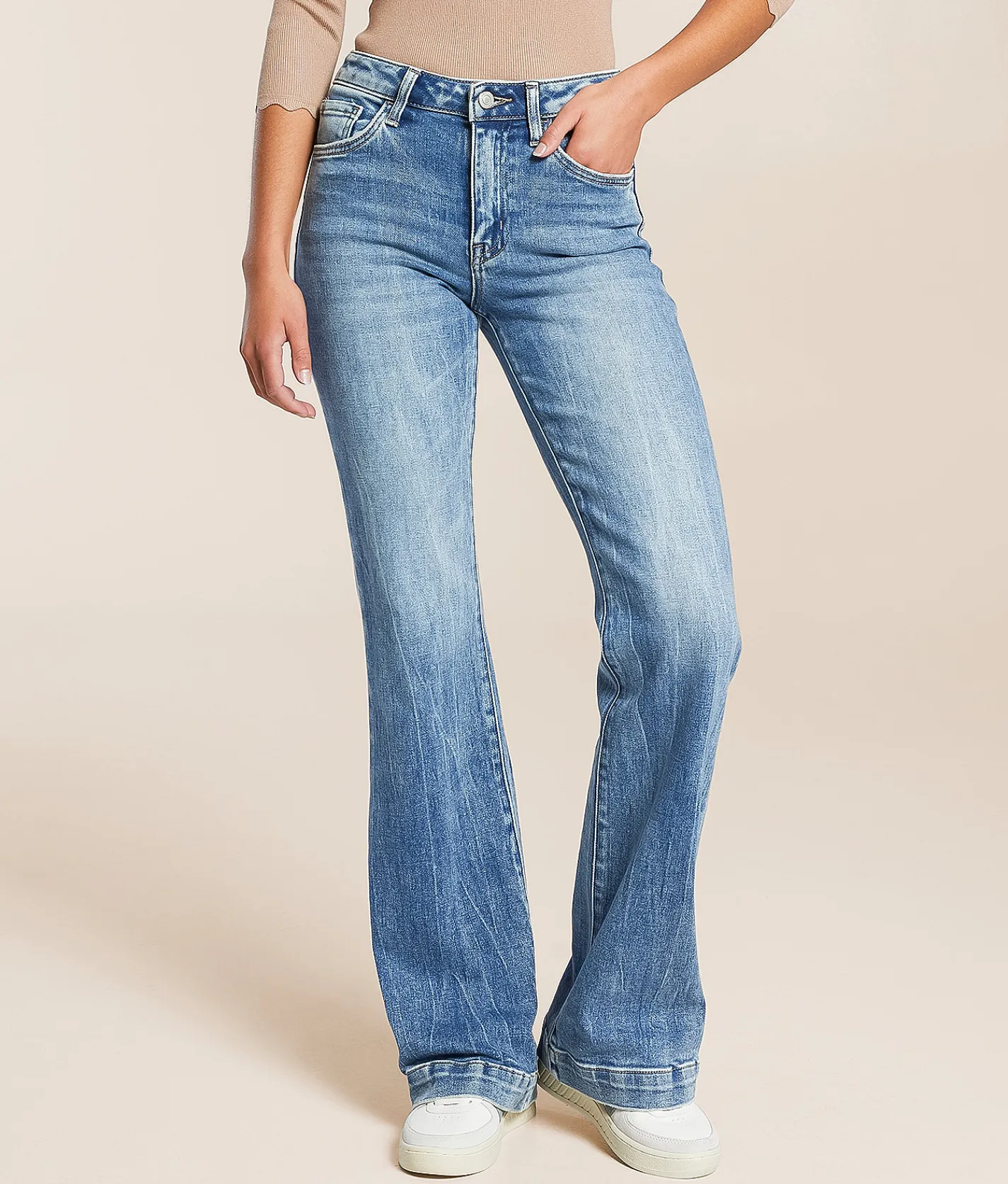 Jeans|Bottoms | VERVET by Flying Monkey Willa High Rise Trouser Stretch Jean Elegant Grace