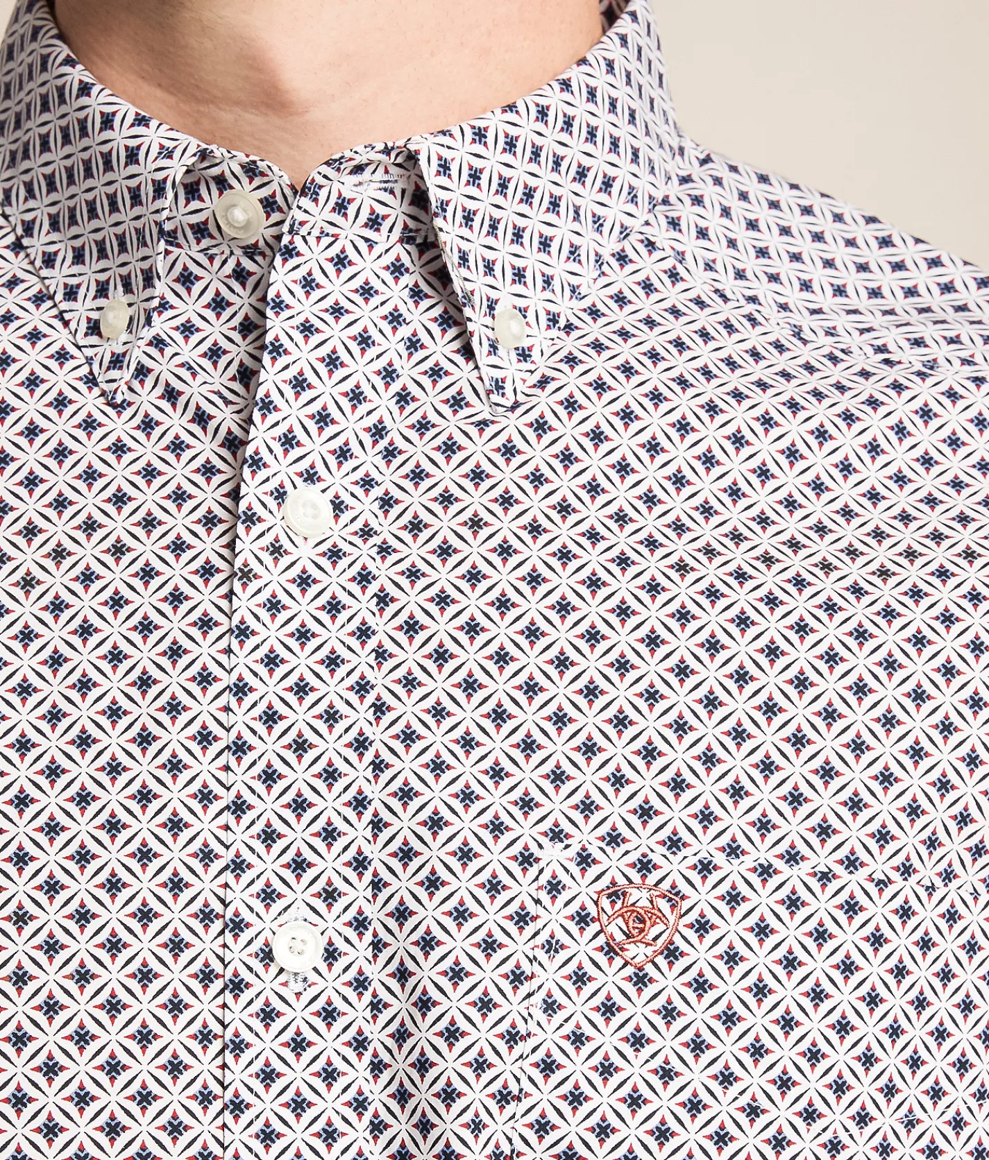 Ariat William Classic Shirt White Blue Red