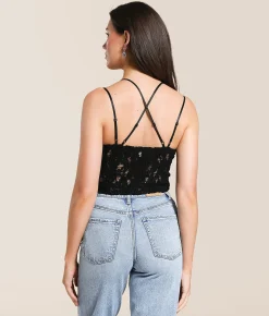 Tops | Willow & Root Willow & Root Flocked Floral Lace Bralette Ballerina