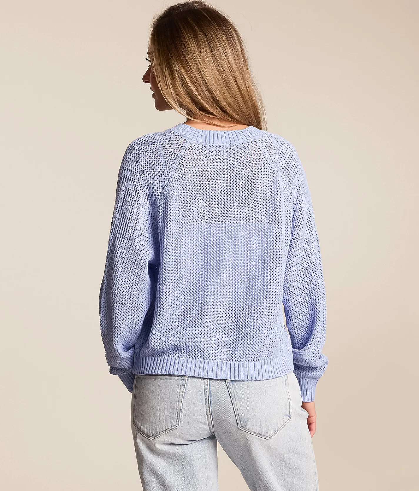 Willow & Root Willow & Root Open Weave Cardigan Sweater Blue Heron Hot