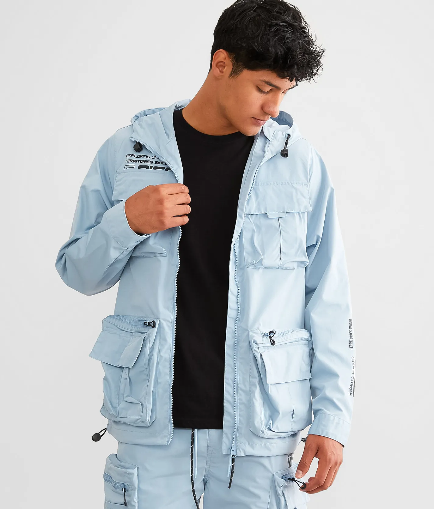Smoke Rise® Windbreaker Hooded Jacket Olive Clearance