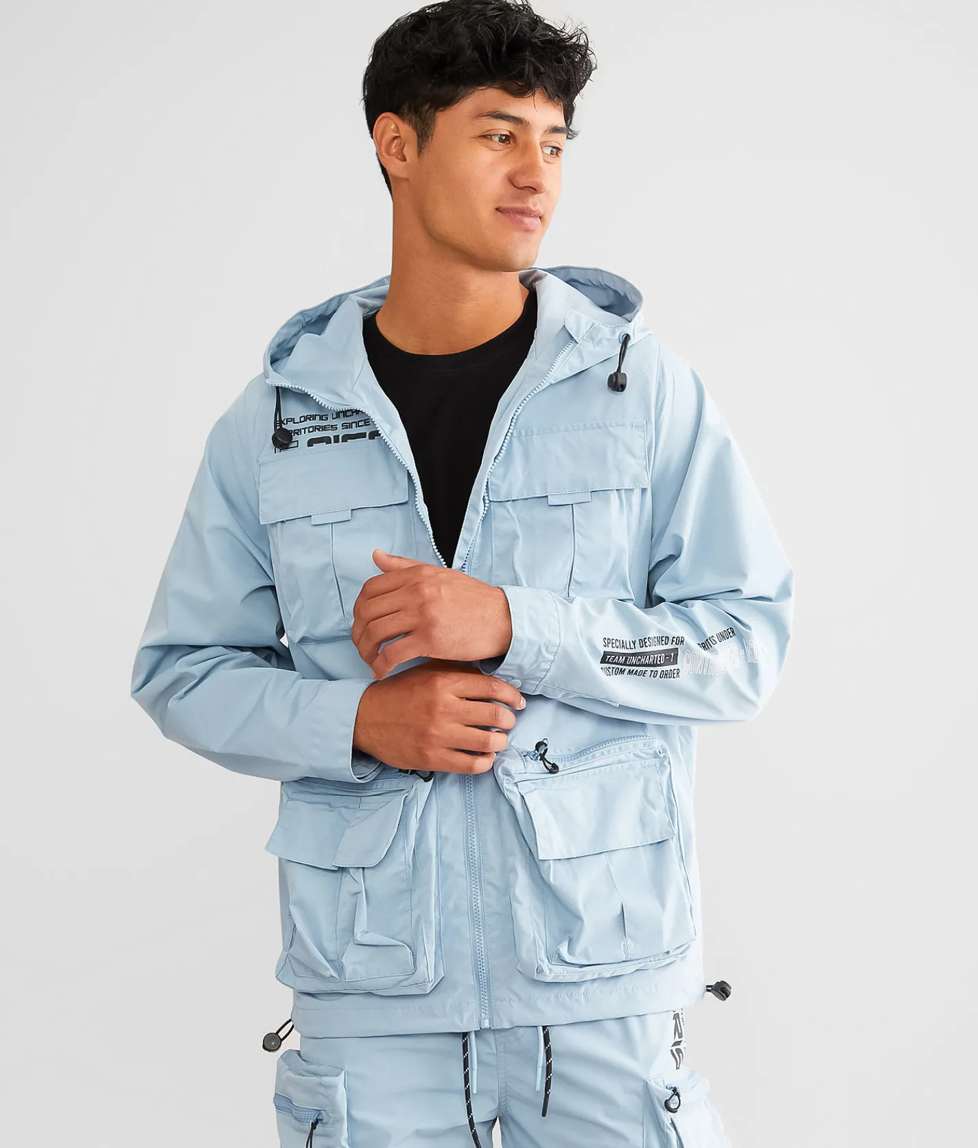 Smoke Rise® Windbreaker Hooded Jacket Olive Clearance