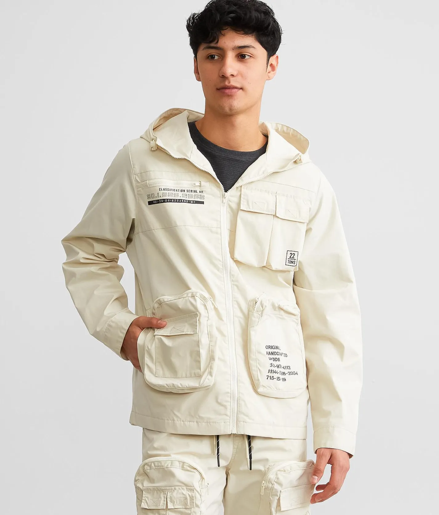 Smoke Rise® Windbreaker Hooded Jacket Oatmeal Best