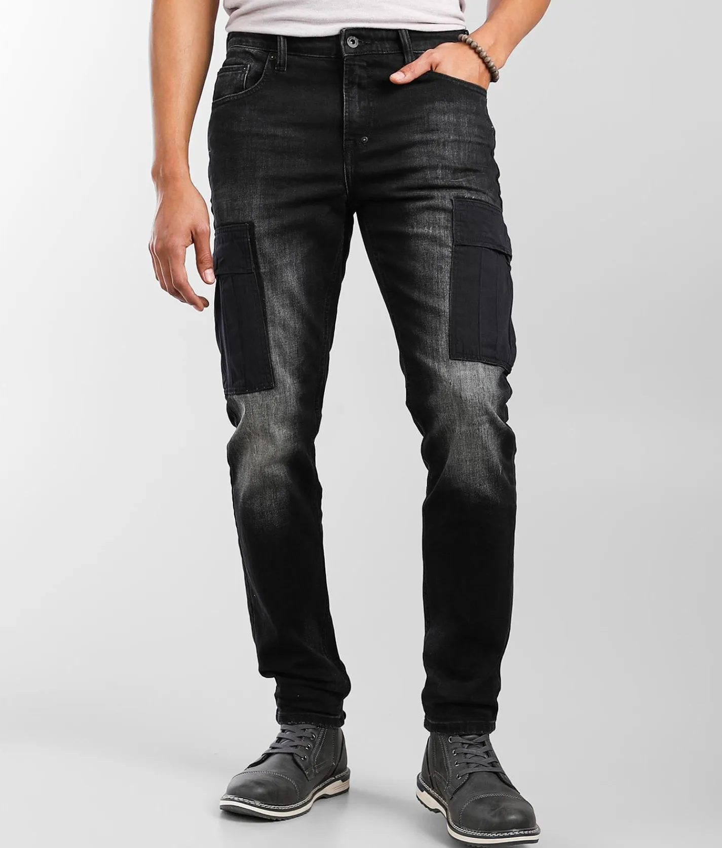 Sale Jeans|Bottoms | Prps Windsor Slim Taper Cargo Stretch Jean Black