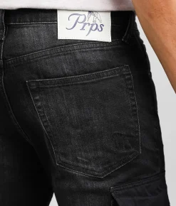 Sale Jeans|Bottoms | Prps Windsor Slim Taper Cargo Stretch Jean Black