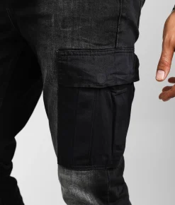 Sale Jeans|Bottoms | Prps Windsor Slim Taper Cargo Stretch Jean Black