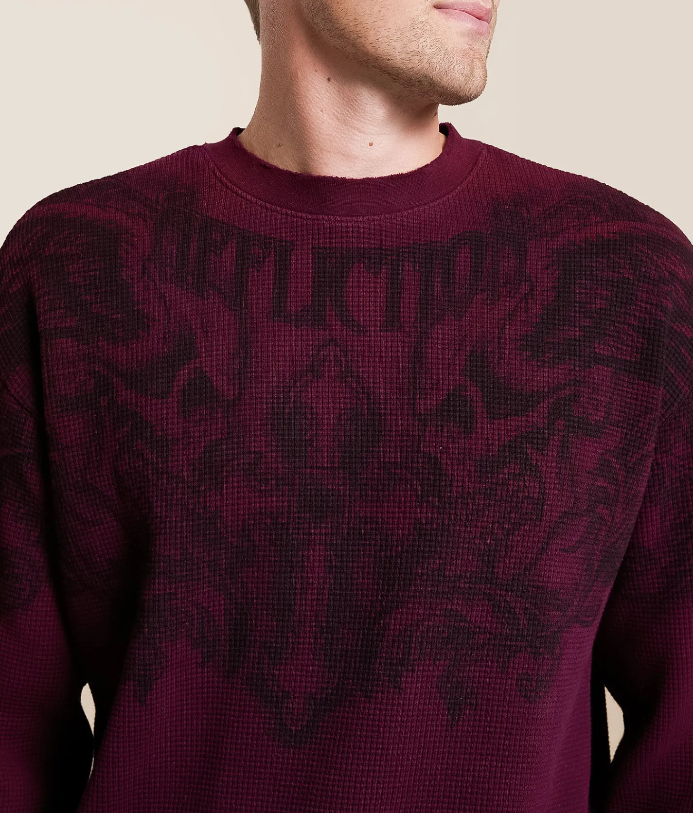 Tops | Affliction Winged Up Thermal Pullover Burgundy