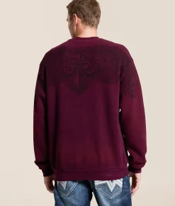 Tops | Affliction Winged Up Thermal Pullover Burgundy