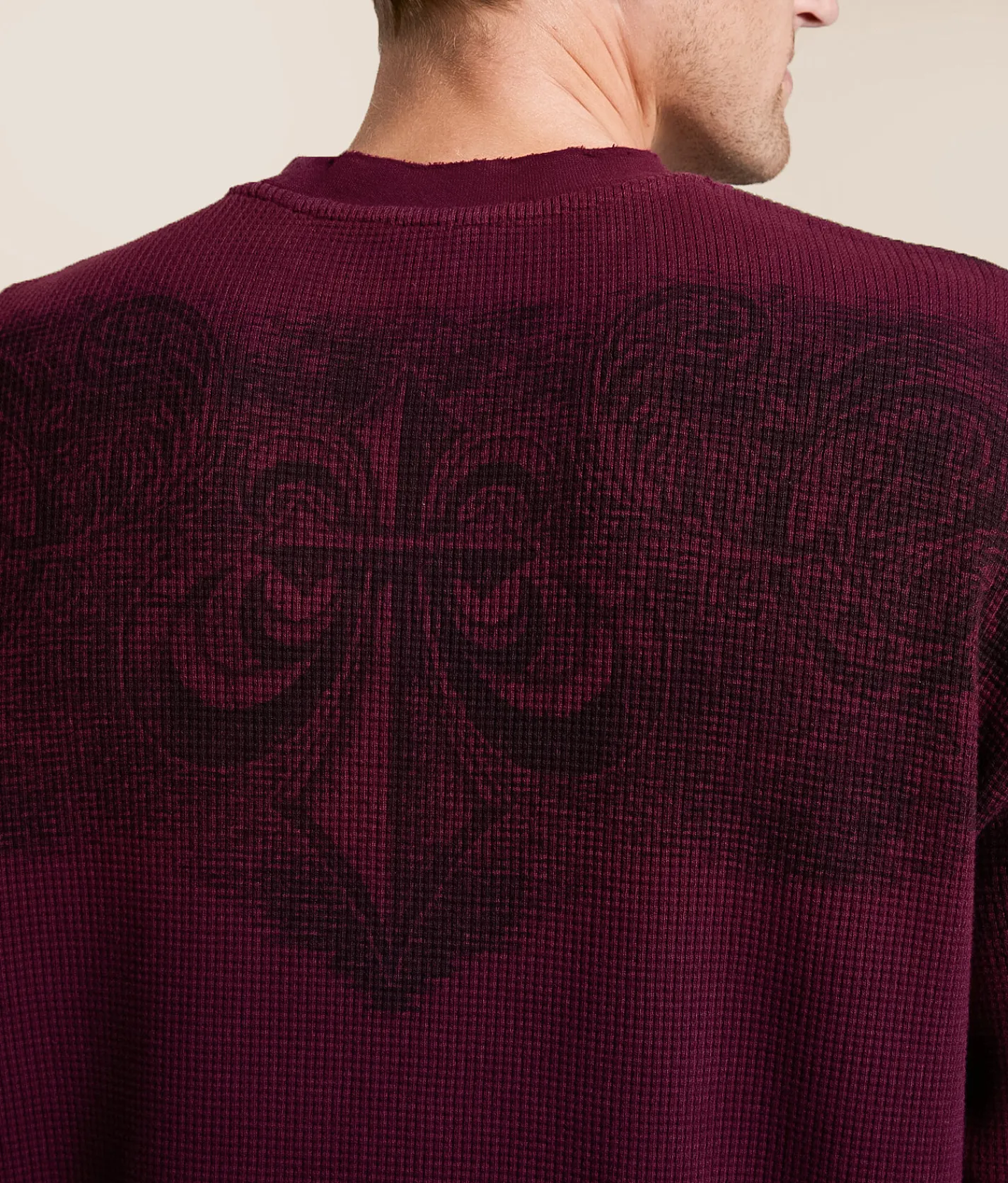 Tops | Affliction Winged Up Thermal Pullover Burgundy