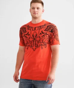 Affliction Winged Up T-Shirt Bright Red Reactive Clearance