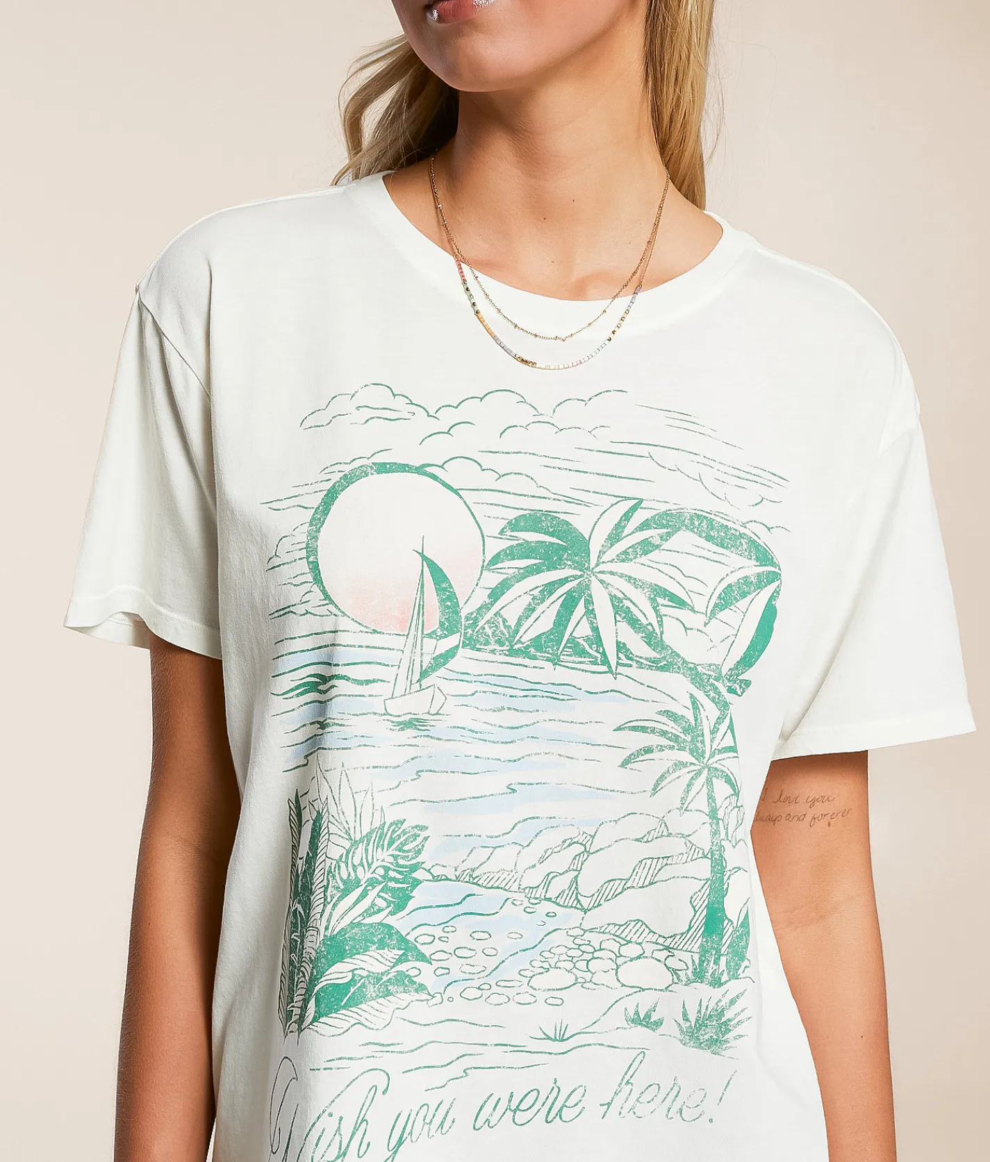 Tops | Z Supply Wishes Boyfriend T-Shirt Sea Salt