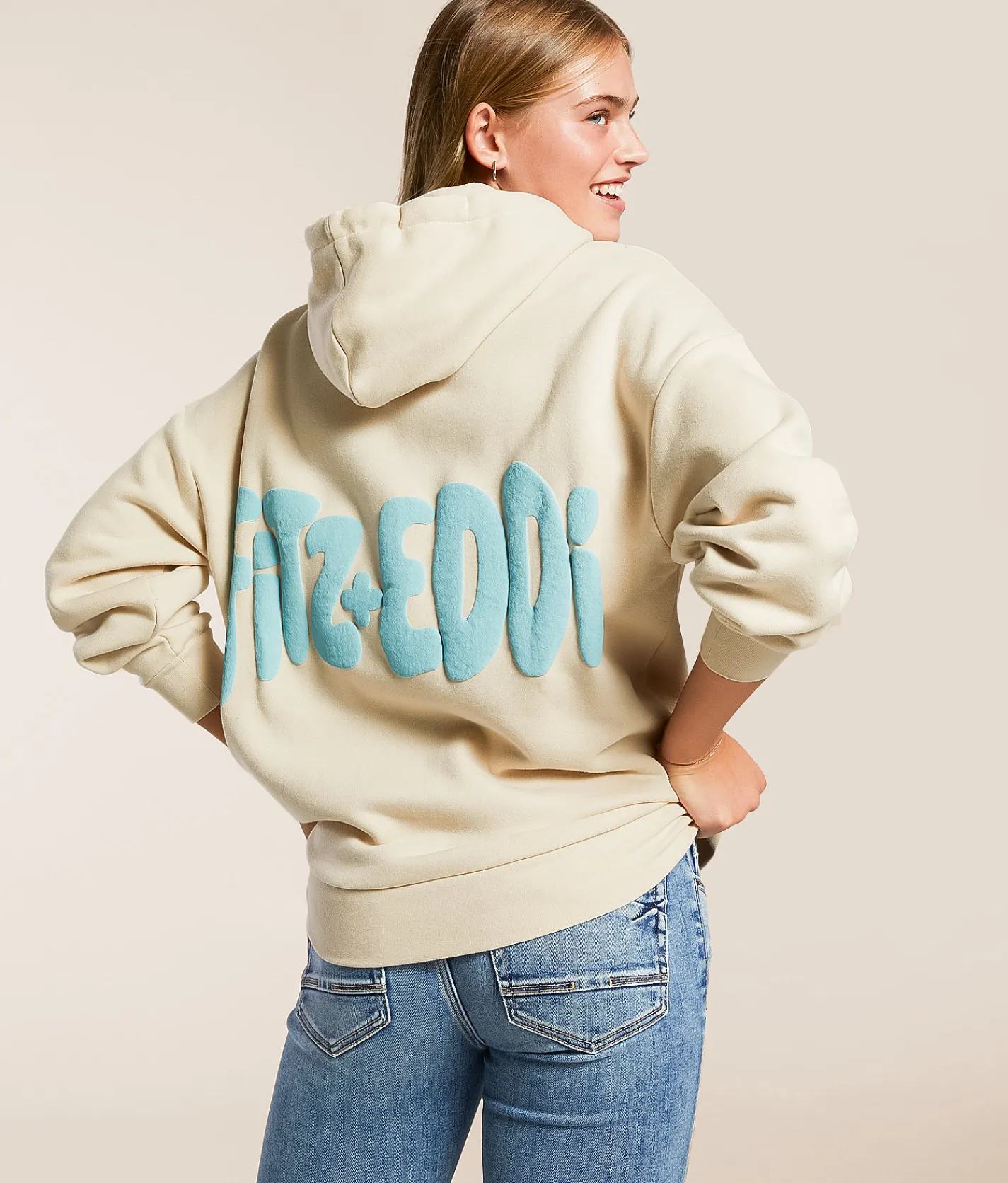 Tops | FITZ + EDDI With Love Hooded Sweatshirt Moonbeam