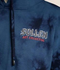 Tops | Sullen Wolf Patch Hooded Sweatshirt Navy Dk Navy Crystal Wash
