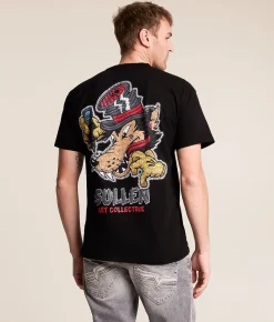 Tops|Graphic T-Shirts | Sullen Wolf Patch T-Shirt Jet Black