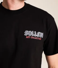 Tops|Graphic T-Shirts | Sullen Wolf Patch T-Shirt Jet Black