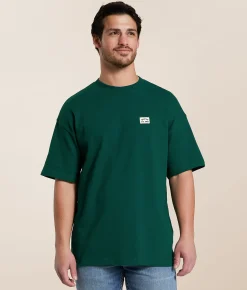 Graphic T-Shirts | Brixton Woodburn Heavy Weight T-Shirt Deep Emerald Classic Wash