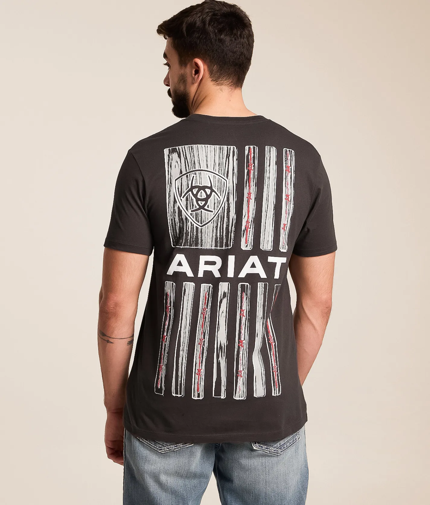 Ariat Wooden Barb Glory T-Shirt Vintage Black New