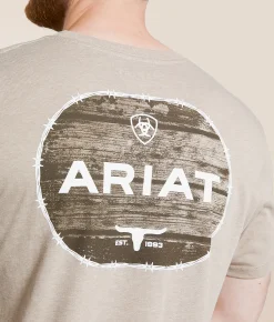 Graphic T-Shirts | Ariat Wooden Barb Seal T-Shirt Brindle Heather