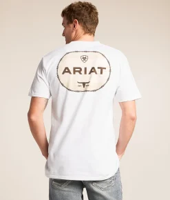Ariat Wooden Barb Seal T-Shirt White Outlet