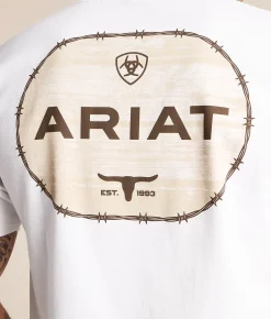 Ariat Wooden Barb Seal T-Shirt White Outlet