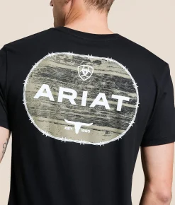 Ariat Wooden Barb Seal T-Shirt Black Clearance