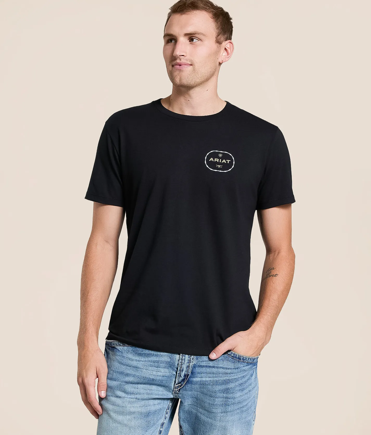 Ariat Wooden Barb Seal T-Shirt Black Clearance