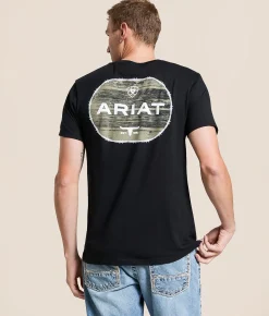 Ariat Wooden Barb Seal T-Shirt Black Clearance
