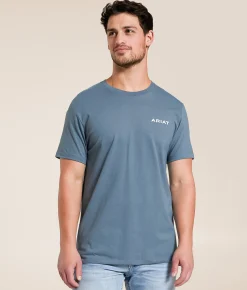 Tops|Graphic T-Shirts | Ariat Wooden Bridger T-Shirt Light Denim