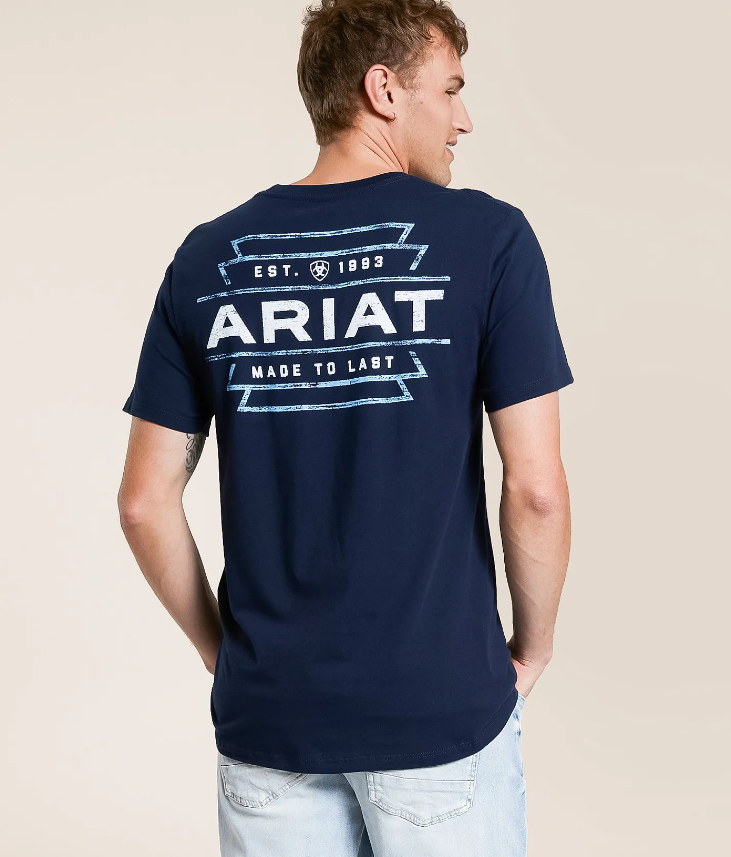 Ariat Wooden Horizon Lock T-Shirt New Navy New