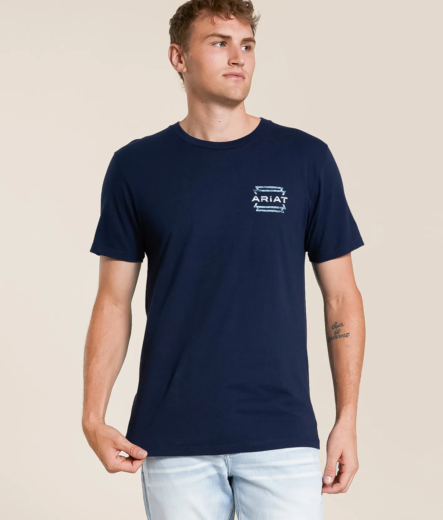 Ariat Wooden Horizon Lock T-Shirt New Navy New