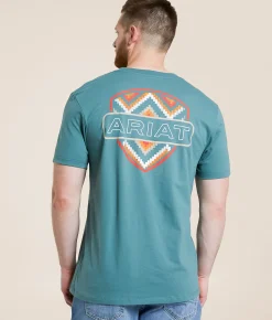 Ariat Wooden Ridge Badge T-Shirt Silver Pine Clearance