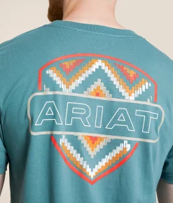 Ariat Wooden Ridge Badge T-Shirt Silver Pine Clearance