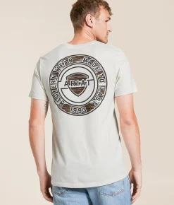 Ariat Woodgrain Shell T-Shirt Silver Birch Clearance