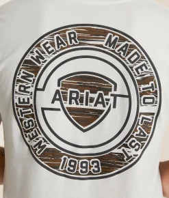 Ariat Woodgrain Shell T-Shirt Silver Birch Clearance